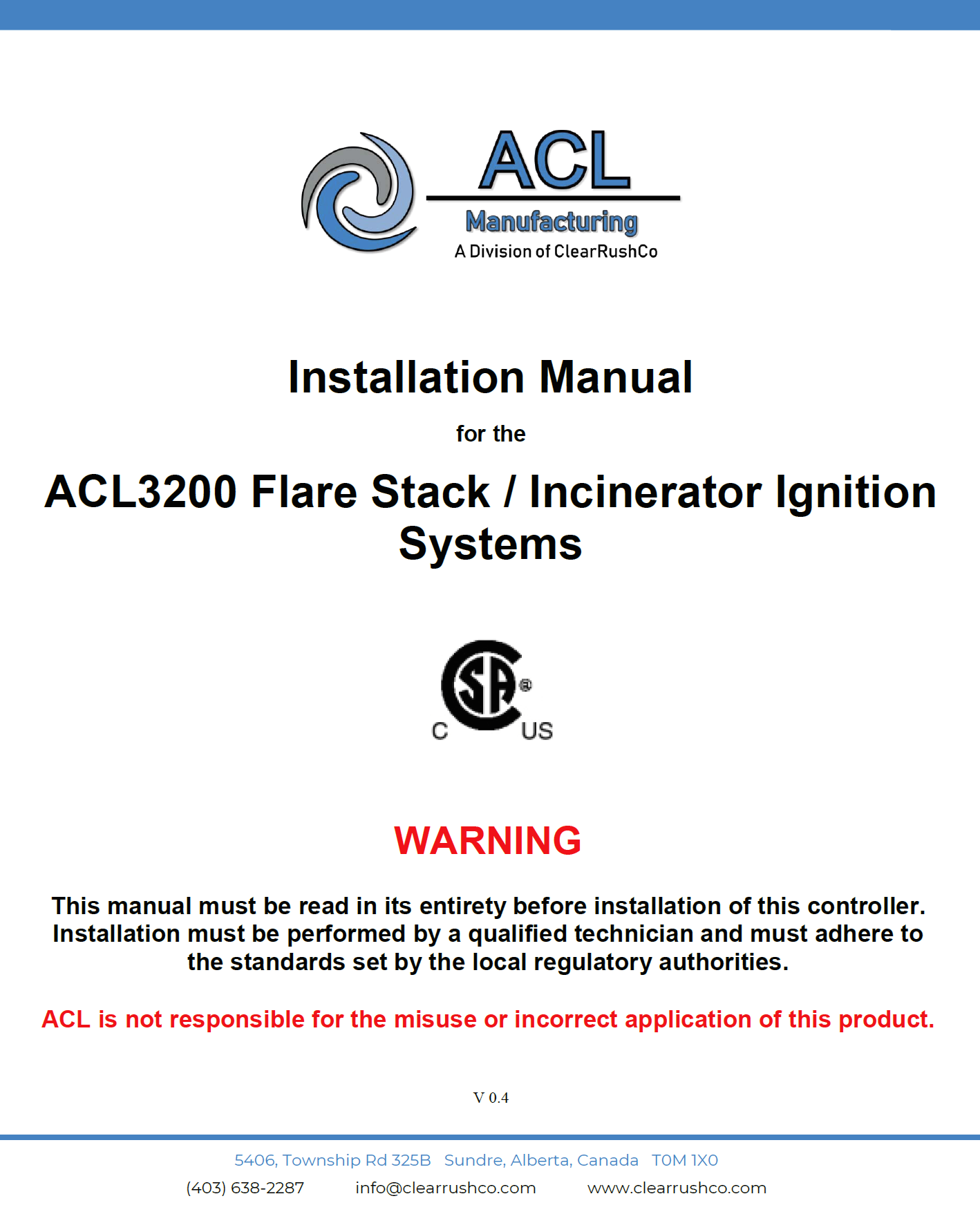 ACL - 3200 Manual
